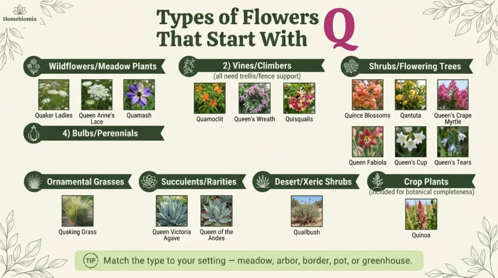 Types of Flowers That Start With Q