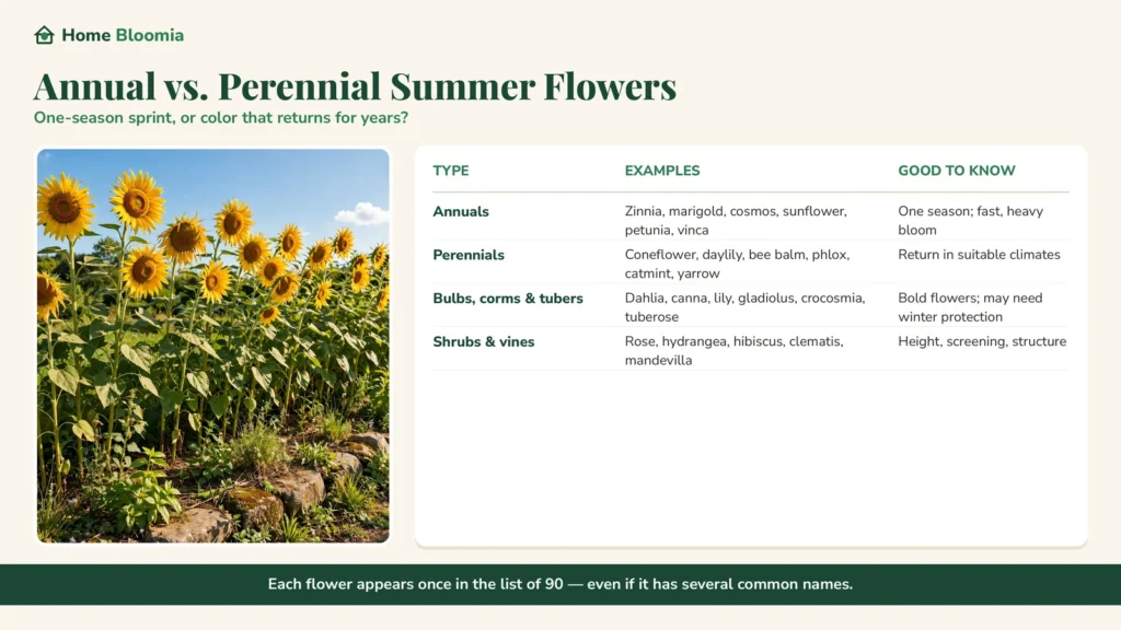 Annual vs. Perennial Summer Flowers