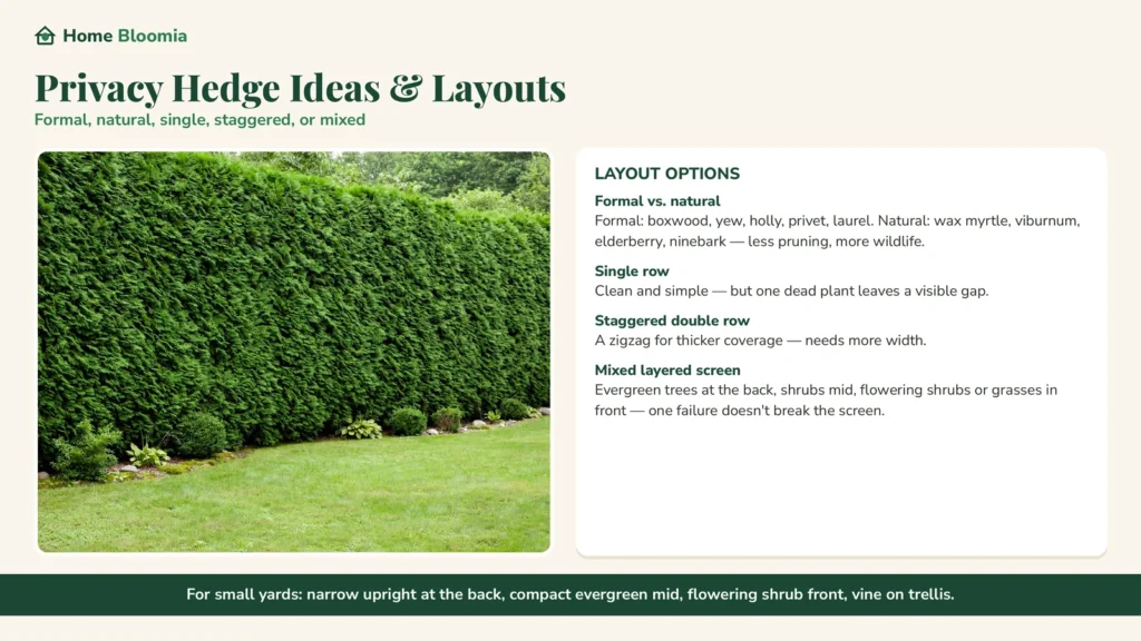 Privacy Hedge Ideas and Layouts