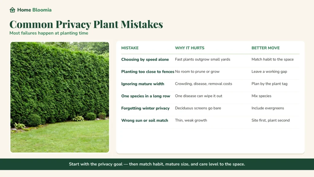 Common Privacy Plant Mistakes